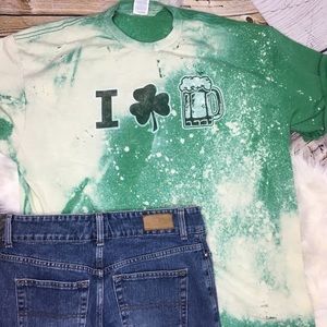 Bleached distressed Irish t-shirt! Size 2XL